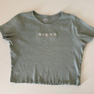 Hollister Embroidered Large Cropped Tee